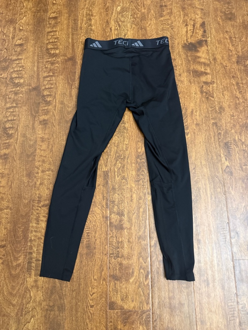 adidas Men’s Black Techfit Compression Leggings with White Logos Size L - Picture 7 of 9